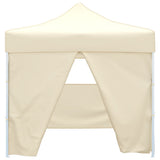 Cream Foldable Tent 3 x 3 m with 4 Walls - Front View