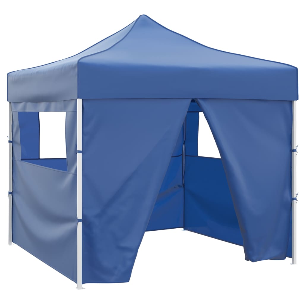Blue Foldable Tent 3 x 3 m with 4 Walls