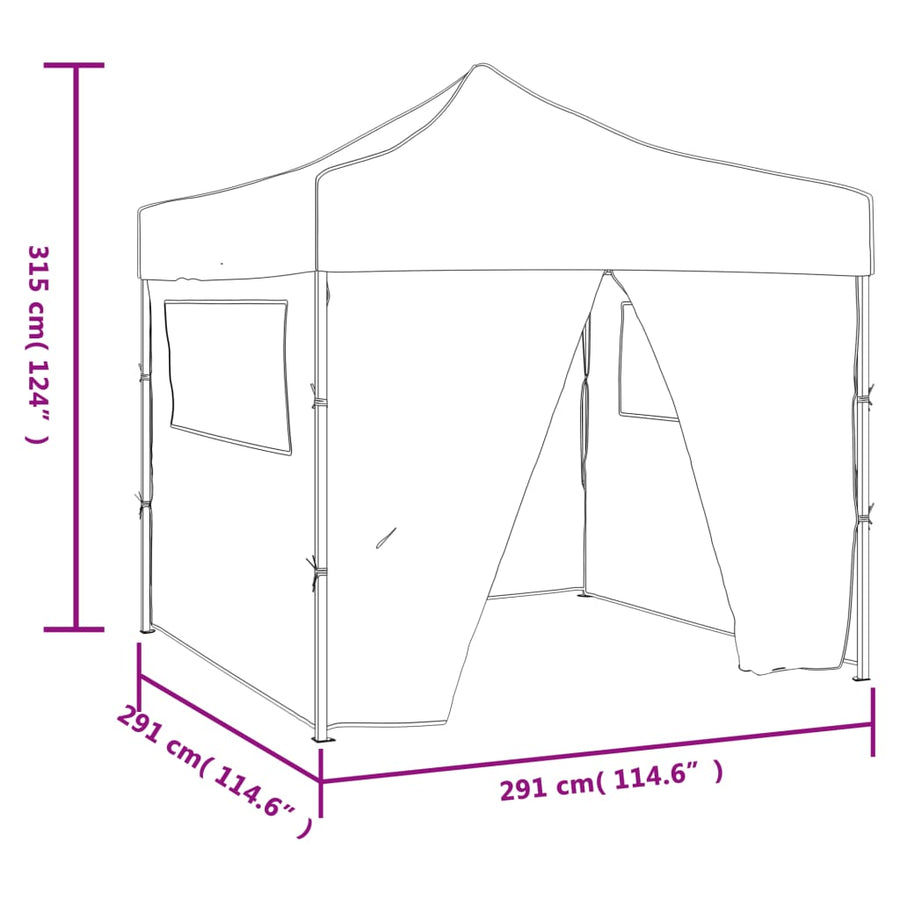 Blue Foldable Tent 3 x 3 m with 4 Walls