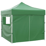 Green Foldable Tent 3 x 3 m with 4 Walls - Side View