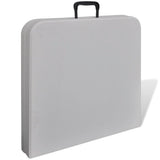 Foldable Garden Table 122 cm HDPE White - Side View
