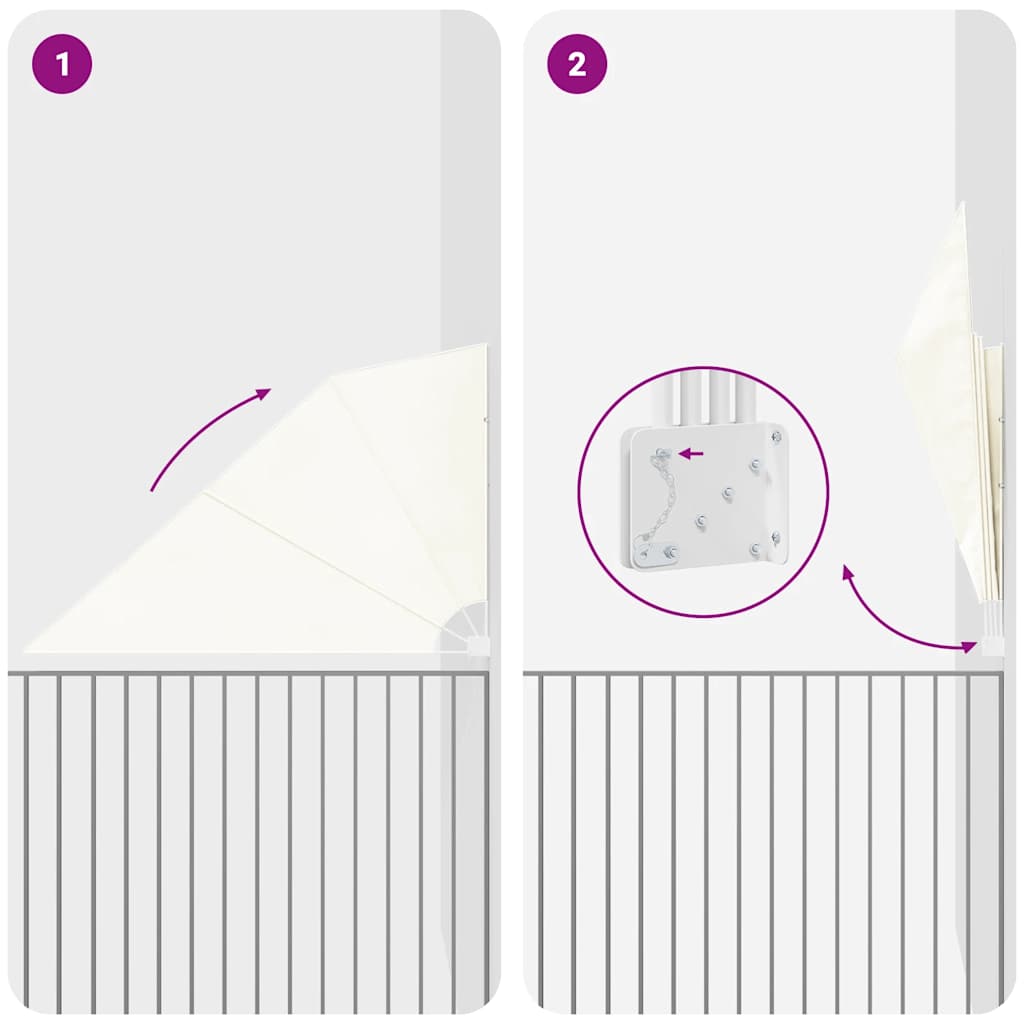 Collapsible Balcony Side Awning Cream 160x240 cm