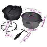 Dutch Oven 4.2 L including Accessories - Rear View