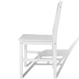 Dining Chairs 6 pcs White Pinewood - Top-Down View