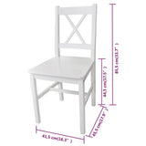Dining Chairs 6 pcs White Pinewood