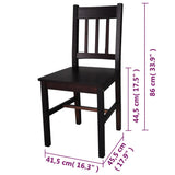 Dining Chairs 6 pcs Brown Pinewood - 45-Degree Angle