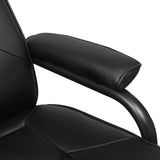 TV Armchair with Footstool Black Faux Leather - Rear View