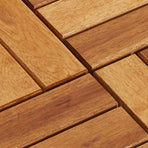 Decking Tile 10 pcs Brown 30 x 30 cm Acacia Hardwood