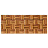 10 pcs Acacia Decking Tiles 30 x 30 cm - Top-Down View