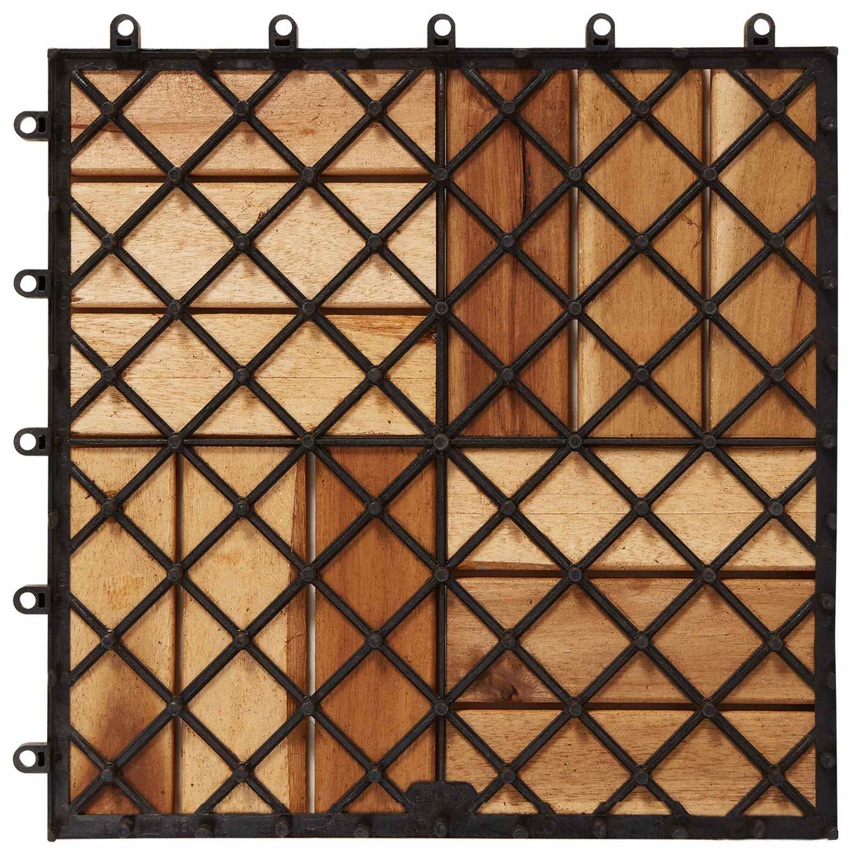 Decking Tile 10 pcs Brown 30 x 30 cm Acacia Hardwood