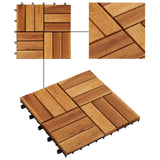 Decking Tile 10 pcs Brown 30 x 30 cm Acacia Hardwood