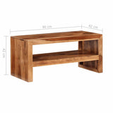 Acacia Solid Wood TV Stand Side Table - Rear View