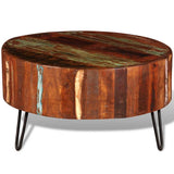 Coffee Table Solid Reclaimed Wood Round - 45-Degree Angle