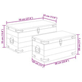 Storage Chest Set 2 Pieces Rough Mango Wood - Extra Image