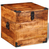 Storage Chest Cubic Rough Mango Wood - Top-Down View