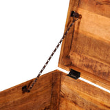 Storage Chest Cubic Rough Mango Wood - Low Angle
