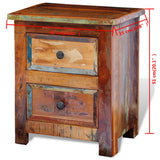 Nightstand with 2 Drawers Solid Reclaimed Wood - Extra Image