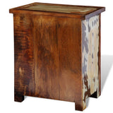Nightstand with 2 Drawers Solid Reclaimed Wood - Low Angle