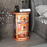 Reclaimed Cabinet with 3 Drawers Solid Wood - Front View