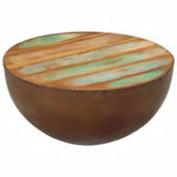 Coffee Table Bowl-shaped with Steel Base Solid Reclaimed Wood - Extra Image