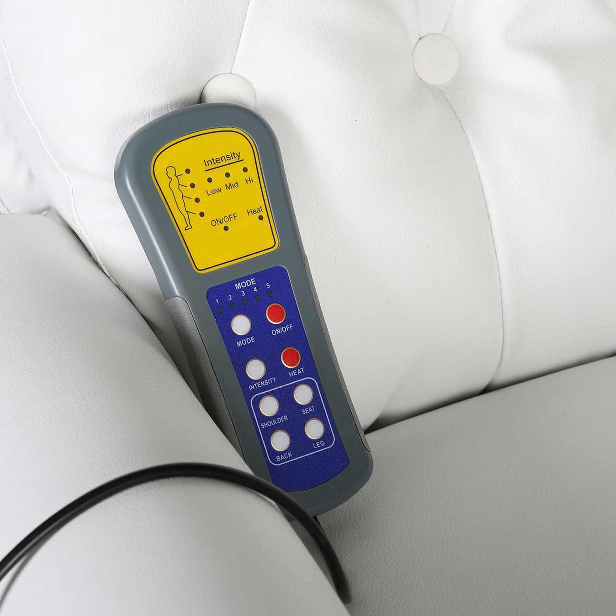 Electric Massaging Chair Cream white 78 x 148 x 71 cm