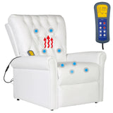 Electric Massaging Chair Cream white 78 x 148 x 71 cm