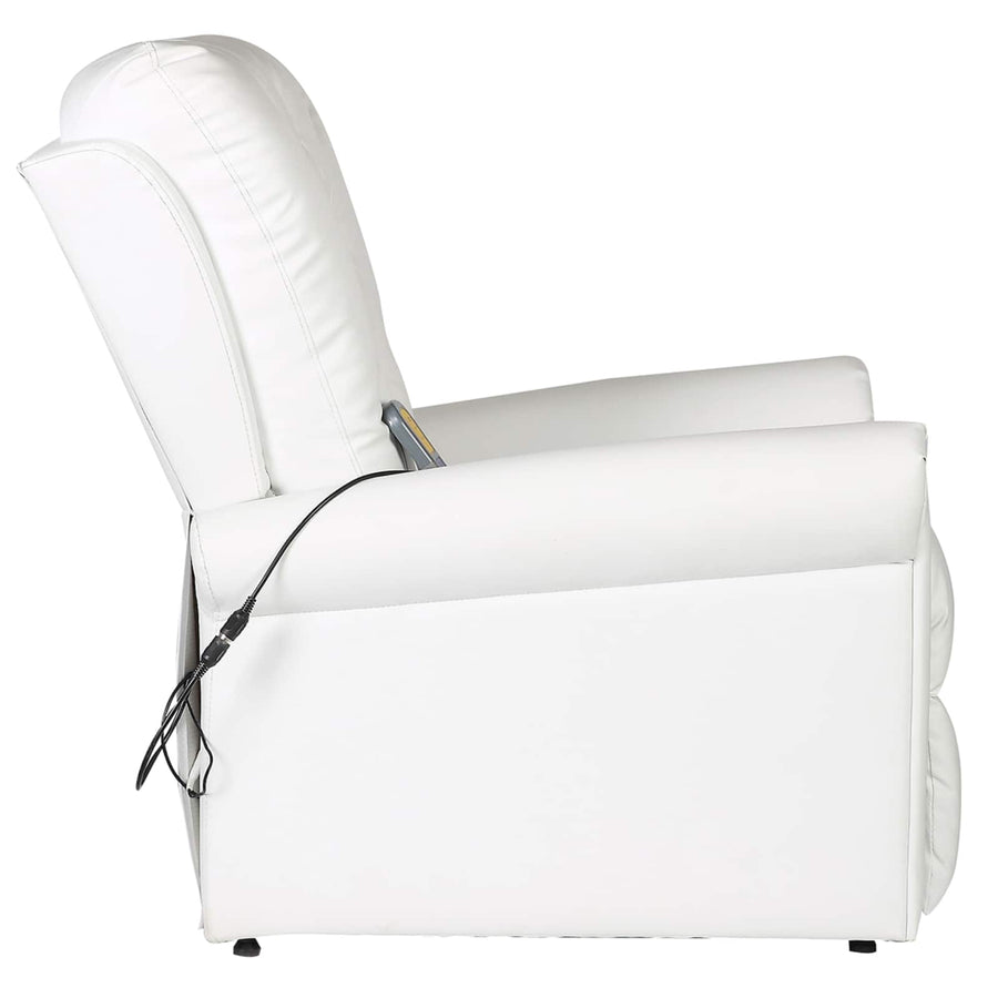Electric Massaging Chair Cream white 78 x 148 x 71 cm