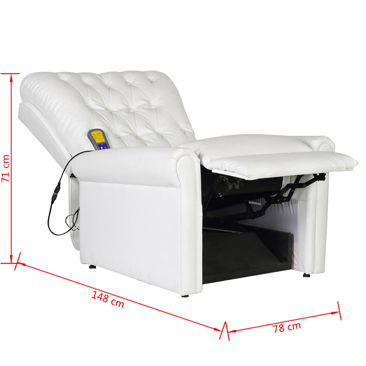Electric Massaging Chair Cream white 78 x 148 x 71 cm