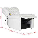 Electric Massaging Chair Cream white 78 x 148 x 71 cm - Extra Image