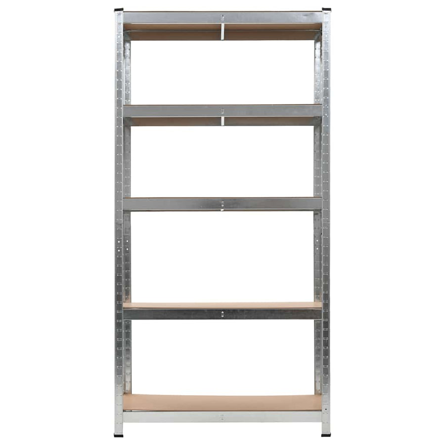 5-Layer Heavy-duty Shelves 5 pcs Silver Steel&Engineered Wood