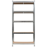 5-Layer Heavy-duty Shelves 10 pcs Silver Steel&Engineered Wood