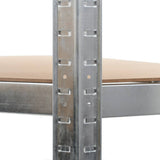 5-Layer Heavy-duty Shelves 2 pcs Silver Steel&Engineered Wood - Low Angle