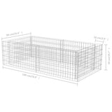 Gabion Planter Galvanised Steel 180x90x50 cm - Low Angle