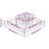 Gabion Planter Galvanised Steel 120x120x20 - Close-Up Angle