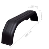 Tandem Mudguards for Trailer Wheels 2 pcs 240 x 1650 mm - Rear View