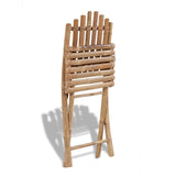 Foldable Outdoor Chairs Bamboo 4 pcs - Front View