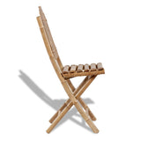 Foldable Outdoor Chairs Bamboo 4 pcs - Side View