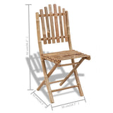 Foldable Outdoor Chairs Bamboo 4 pcs - Rear View
