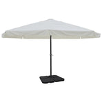 Aluminium Garden Parasol with Portable Base White