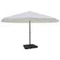 Aluminium Garden Parasol with Portable Base White