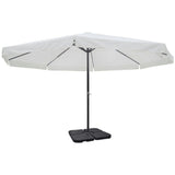 Aluminium Garden Parasol with Portable Base White
