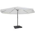 Aluminium Garden Parasol with Portable Base White