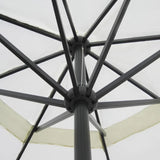 Aluminium Garden Parasol with Portable Base White