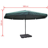 Aluminium Garden Parasol with Portable Base Green - Extra Image