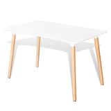 White Dining Set 1 Rectangular Table with 4 Armless Chairs - Extra Image