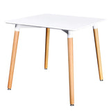 White Dining Set 1 Square Table with 4 Armless Chairs