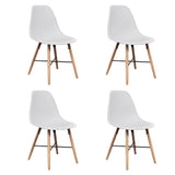 White Dining Set 1 Square Table with 4 Armless Chairs