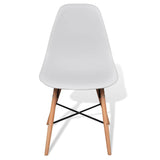 White Dining Set 1 Square Table with 4 Armless Chairs - Close-Up Angle