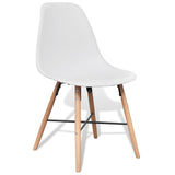 White Dining Set 1 Square Table with 4 Armless Chairs