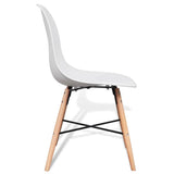 White Dining Set 1 Square Table with 4 Armless Chairs - Extra Image